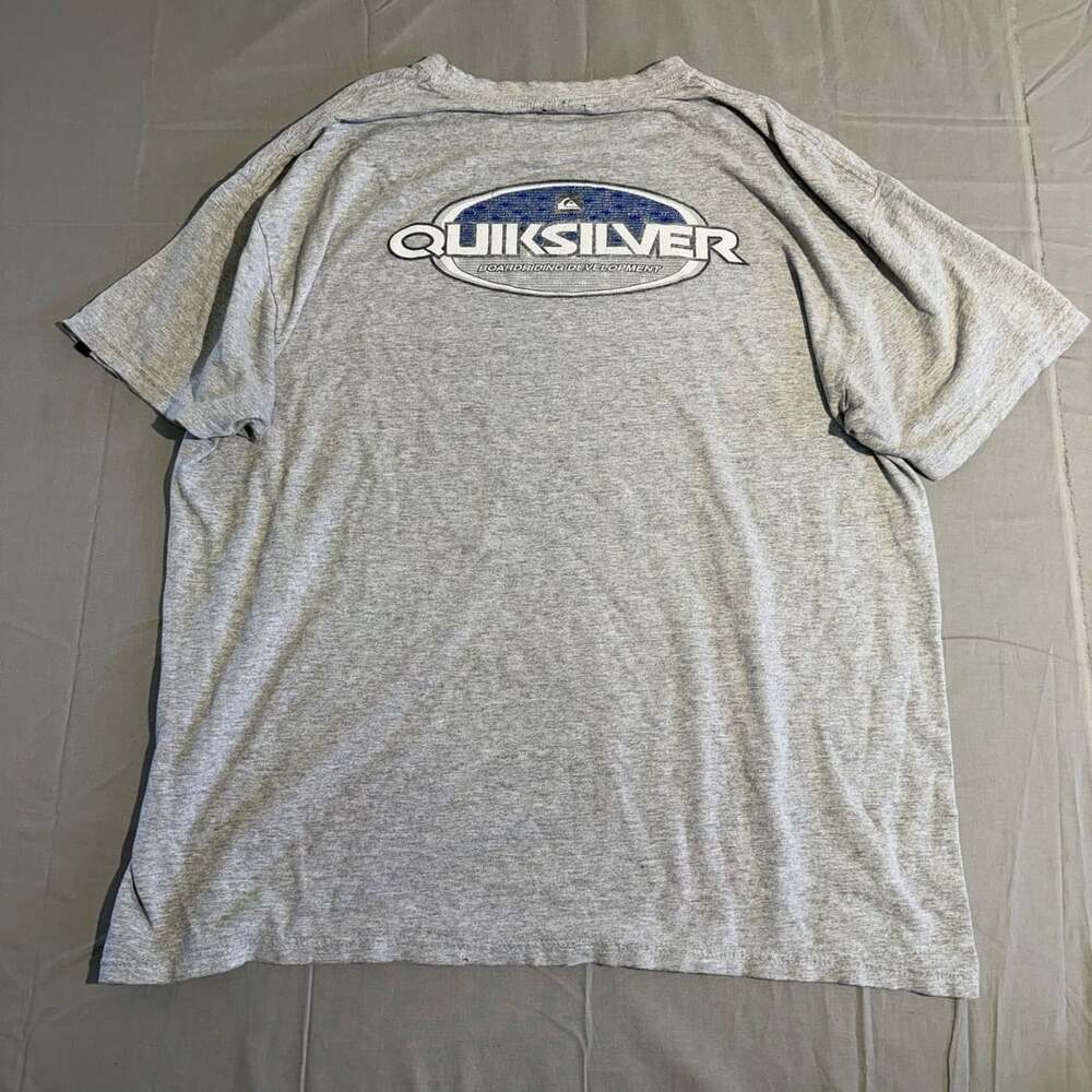 Quiksilver Graphic T-Shirt XL Gray Boardriding Development Surf Logo